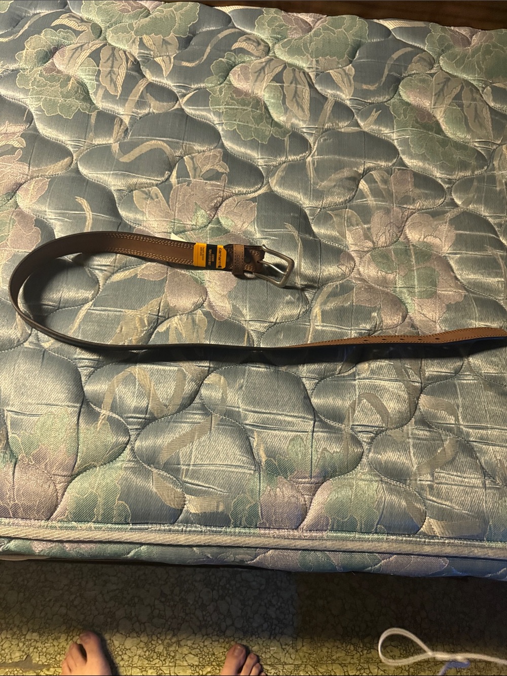 Carhartt Brown Leather Belt with Silver Buckle